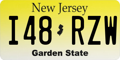 NJ license plate I48RZW