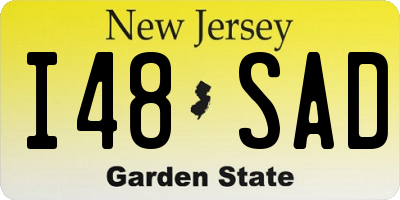 NJ license plate I48SAD