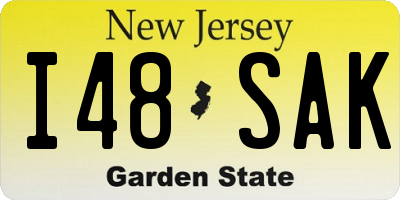 NJ license plate I48SAK