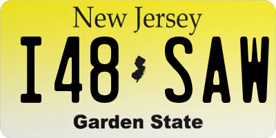 NJ license plate I48SAW