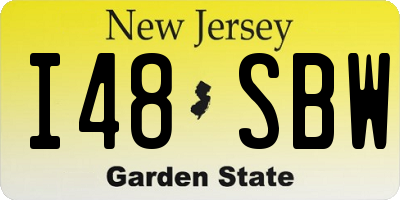 NJ license plate I48SBW