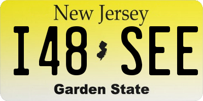 NJ license plate I48SEE