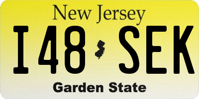 NJ license plate I48SEK