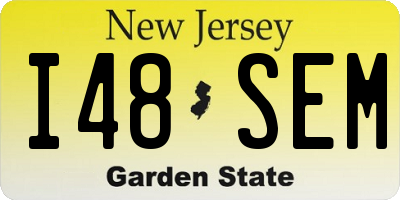 NJ license plate I48SEM