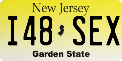 NJ license plate I48SEX
