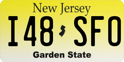 NJ license plate I48SFO