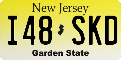 NJ license plate I48SKD