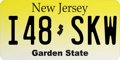 NJ license plate I48SKW