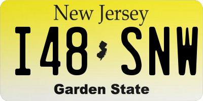 NJ license plate I48SNW