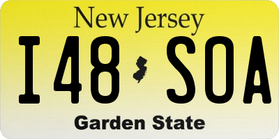 NJ license plate I48SOA
