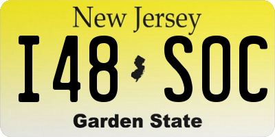 NJ license plate I48SOC
