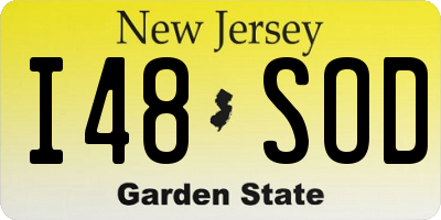 NJ license plate I48SOD