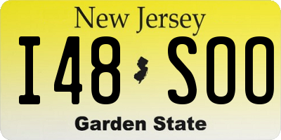 NJ license plate I48SOO