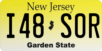 NJ license plate I48SOR