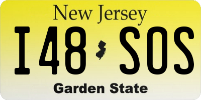 NJ license plate I48SOS