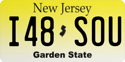 NJ license plate I48SOU