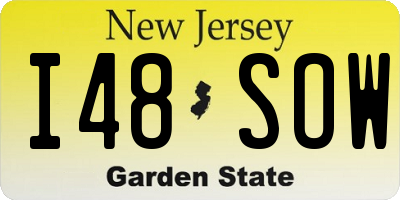 NJ license plate I48SOW