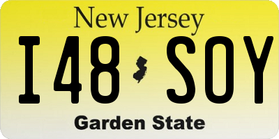 NJ license plate I48SOY