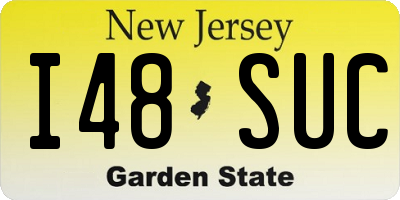 NJ license plate I48SUC