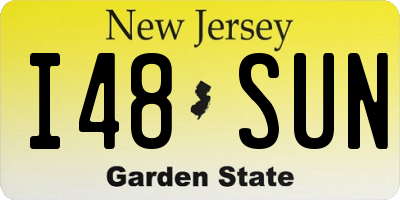 NJ license plate I48SUN