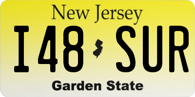 NJ license plate I48SUR