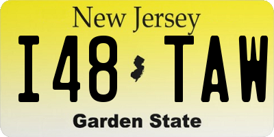 NJ license plate I48TAW