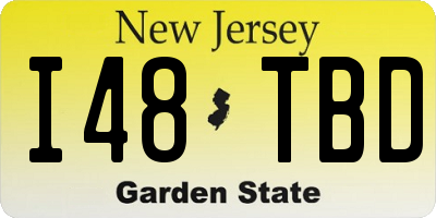 NJ license plate I48TBD