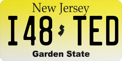 NJ license plate I48TED