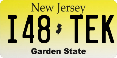 NJ license plate I48TEK