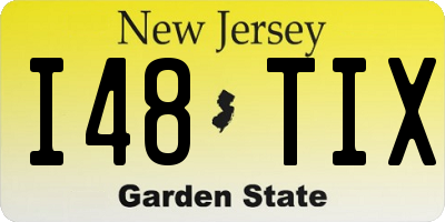 NJ license plate I48TIX