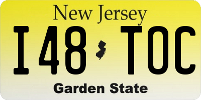 NJ license plate I48TOC