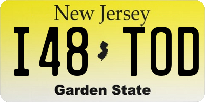 NJ license plate I48TOD