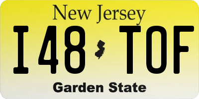 NJ license plate I48TOF