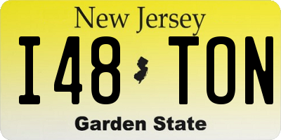 NJ license plate I48TON