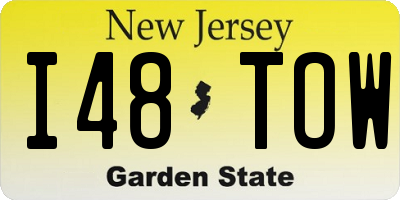 NJ license plate I48TOW