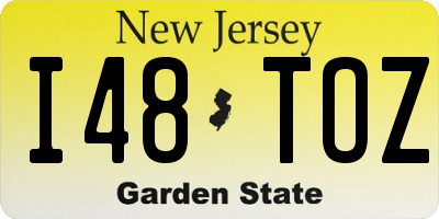 NJ license plate I48TOZ