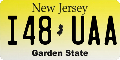 NJ license plate I48UAA