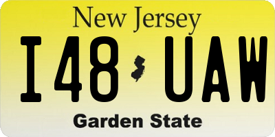 NJ license plate I48UAW