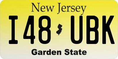 NJ license plate I48UBK