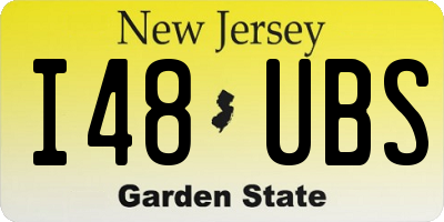 NJ license plate I48UBS