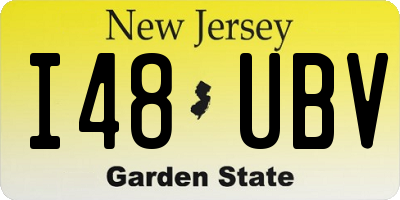 NJ license plate I48UBV