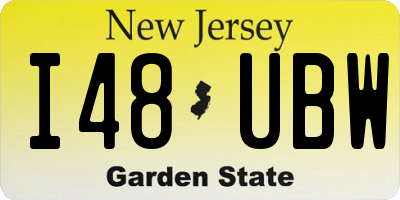 NJ license plate I48UBW