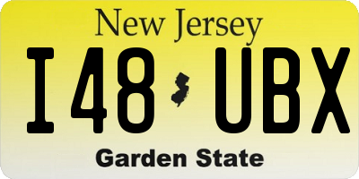 NJ license plate I48UBX