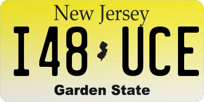 NJ license plate I48UCE
