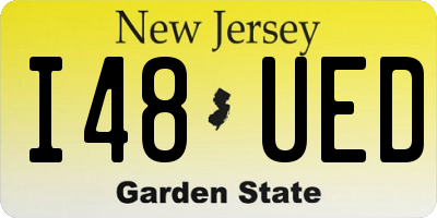 NJ license plate I48UED