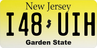 NJ license plate I48UIH