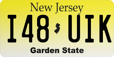 NJ license plate I48UIK
