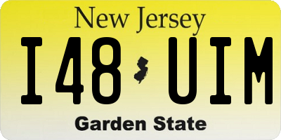 NJ license plate I48UIM