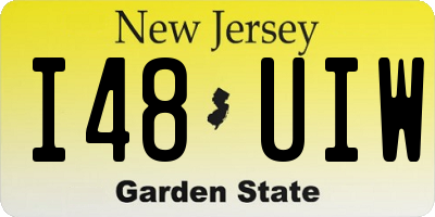 NJ license plate I48UIW