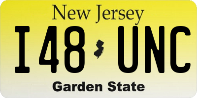 NJ license plate I48UNC